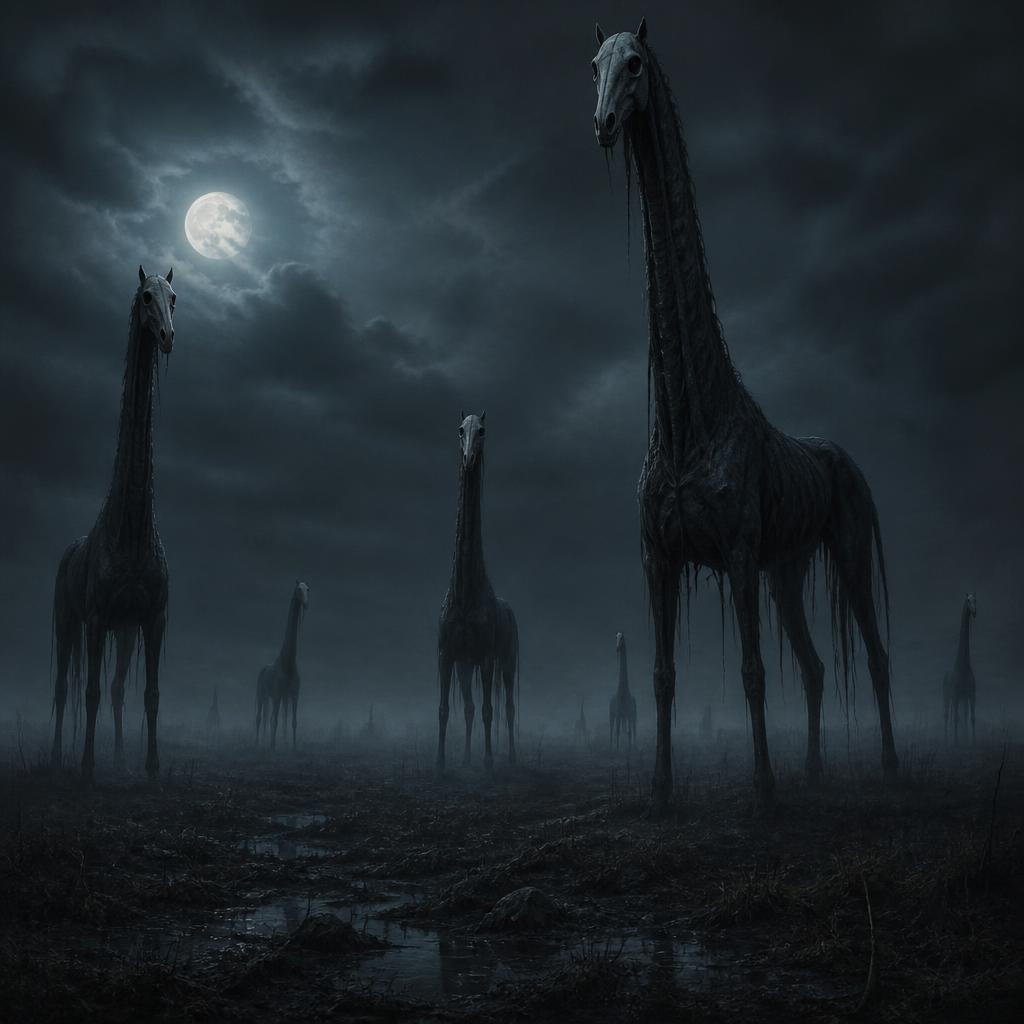 The Herd — several Long Horses in a field