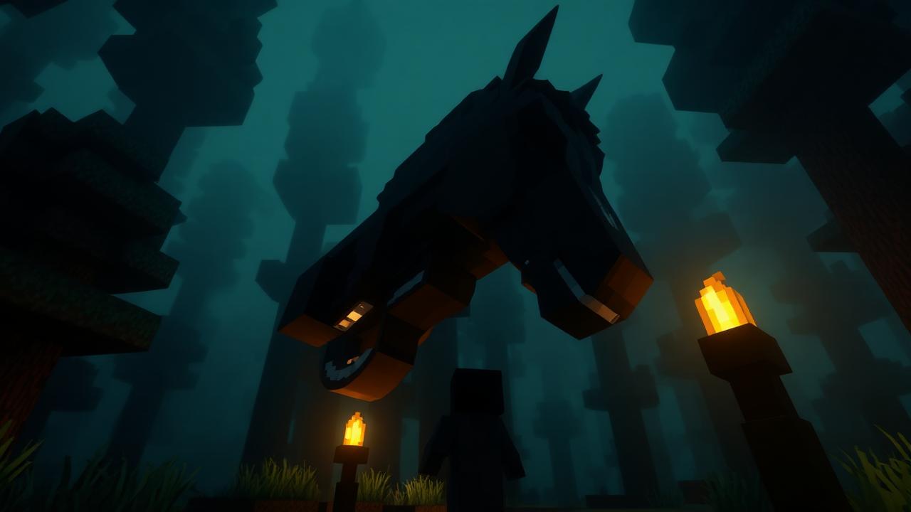 Long Horse head leaning over the player
